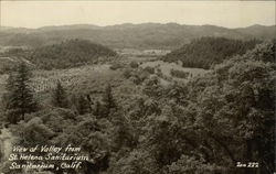 View of Valley from St. Helena Sanitarium California Postcard Postcard