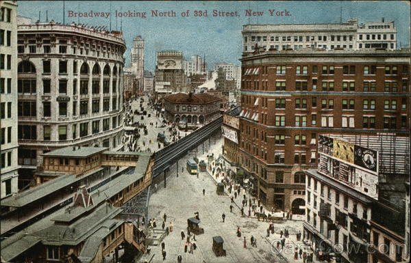 Broadway Looking North of 33rd Street New York
