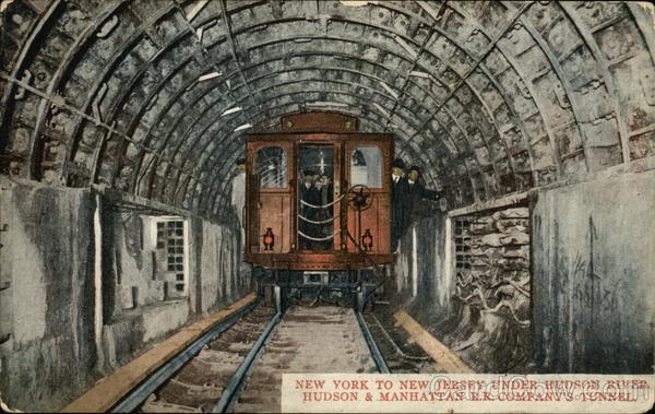 New York to New Jersey under Hudson River Hudson & Manhattan R.R. Company's Tunnel