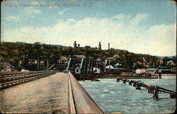 View of Drawbridge and Lights Postcard