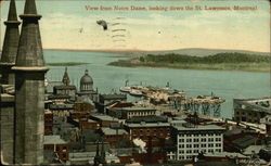 View from Notre Dame, Looking Down the St. Lawrence Postcard