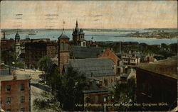View of Town and Harbor from Congress Block Postcard