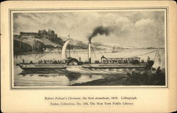 Robert Fulton's Clermont, the First Steamboat Postcard
