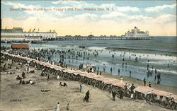 Beach Scene, North from Young's Old Pier Postcard