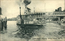 Steamer "Fred Swain" clearing bridge Henry, IL Postcard Postcard