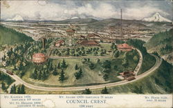 Council Crest Amusement Park Postcard