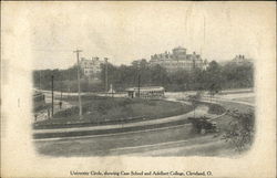 University Circle, Showing Case School and Adelbert College Postcard