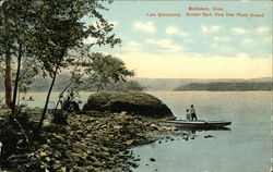 Lake Quassapaug, Boulder Rock - View from Picnic Ground Postcard