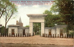 Entrance to Mount Auburn Cemetery Postcard