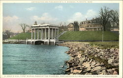 Cole's Hill, First Burial Place of the Pilgrims Plymouth, MA Postcard Postcard