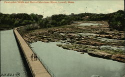 Pawtucket Walk and Bed of Merrimac River Lowell, MA Postcard Postcard