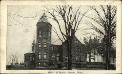 High School Spencer, MA Postcard Postcard