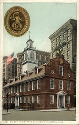 Old State House From Washington Street Boston, MA Postcard Postcard