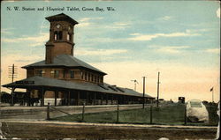 NW Station and HIstorical Tablet Postcard