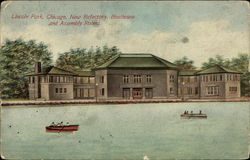 Lincoln Park - New Refectory, Boathouse and Assembly Rooms Chicago, IL Postcard Postcard