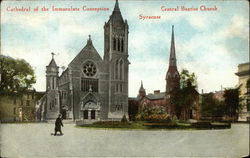 Cathedral of the Immaculate Conception and Central Baptist Church Postcard