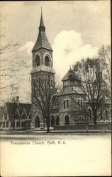 Street View of Presbyterian Church Bath, NY Postcard Postcard