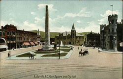 Pack Square and City Hall Asheville, NC Postcard Postcard
