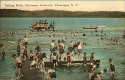 Bathing Beach at chautauqua Institution New York Postcard Postcard