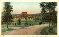 Old Faithful Inn From Castle Geyser, Yellowstone National Park Postcard