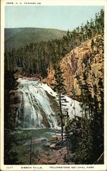 Gibbon Falls Yellowstone National Park, WY Postcard Postcard