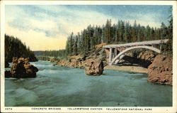 Concrete Bridges, Yellowstone Canyon, Yellowstone National Park Postcard Postcard