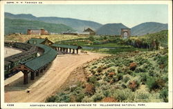 Northern Pacific Depot and Entrance Postcard