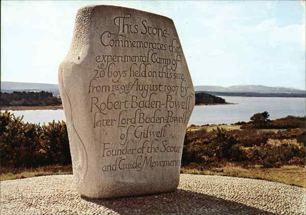 Brownsea Island Commemoration Stone of First Scout Camp England