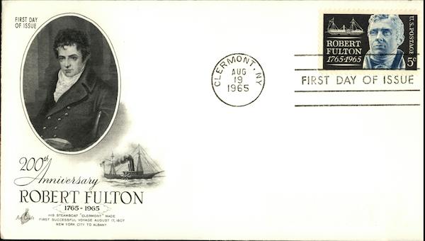 200th Anniversary Robert Fulton, 1765-1965, First Day of Issue