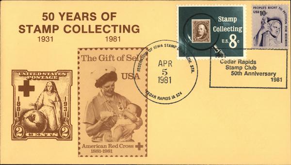 50 Years of Stamp Collecting, 1931 1981, Cedar Rapids Stamp Club 50th Anniversary