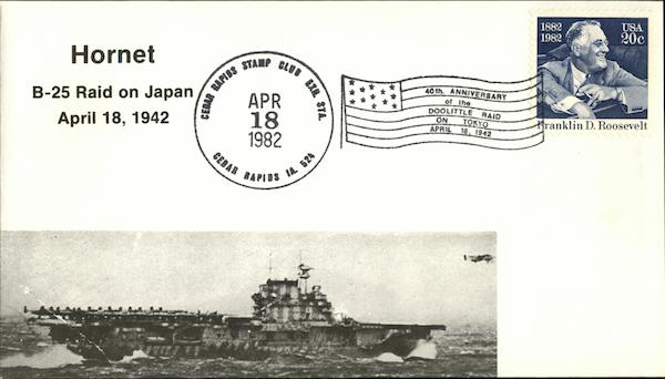 Hornet B-25 Raid on Japan, April 18, 1942 First Day Covers