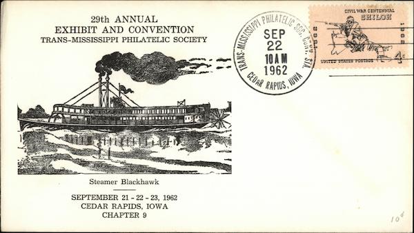 29th Annual Exhibit and Convention Trans-Mississippi Philatelic Society Steamer Blackhawk