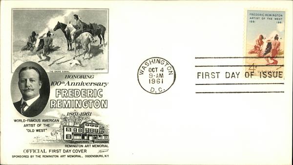 Honoring 100th Anniversary of Frederic Remington First Day Covers