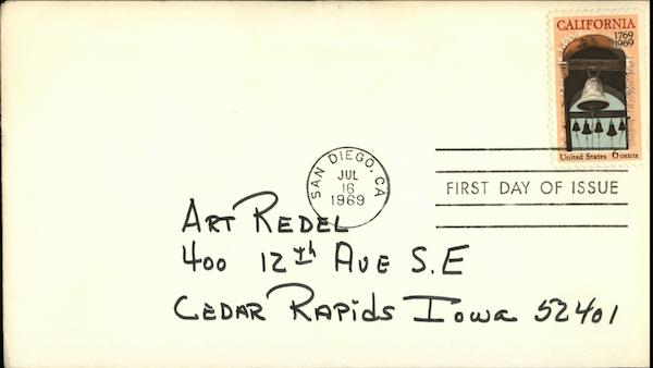 California 1769 1969 Stamp, First Day of Issue First Day Covers