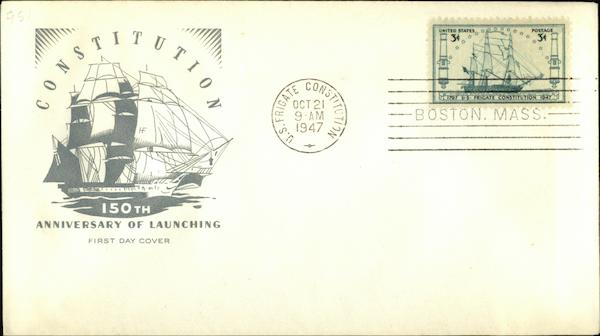 Constitution, 150th Anniversary of Launching, First Day Cover