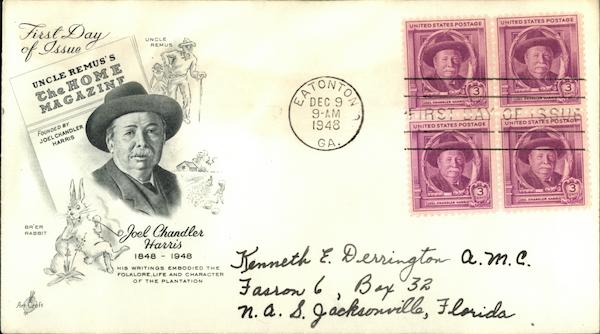 Joel Chandler: 1848-1948 First Day Covers