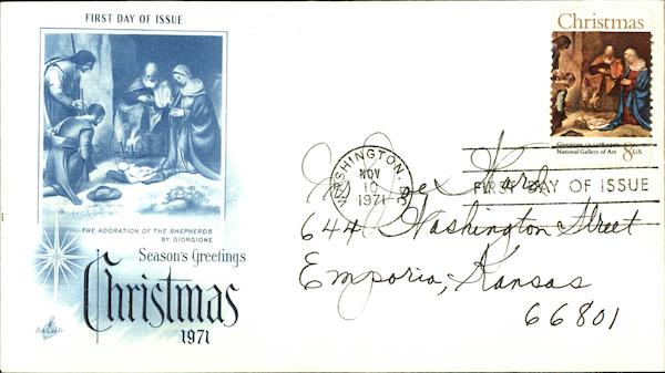 Season's Greetings, Christmas 1971, First Day of Issue