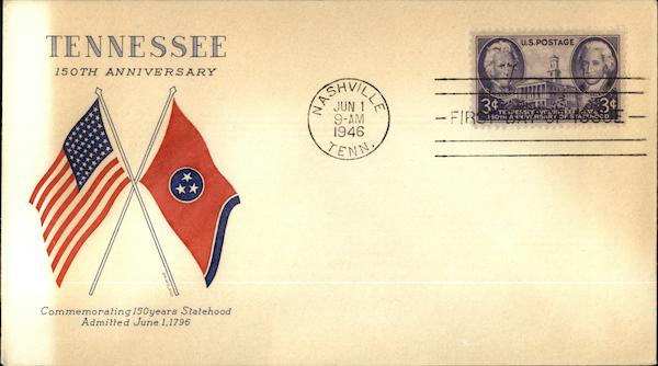 Tennessee 150th Anniversary, Commemorating 150 Years Statehood, Admitted June 1, 1796
