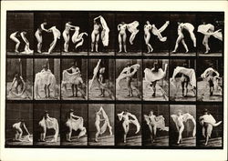 Nude Woman Stooping, Throwing Wrap Around Shoulders, Animal Locomotion, 1887 Photographic Art Postcard Postcard