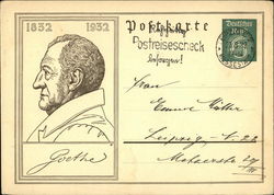 Goethe, 1832 1932 Postcard