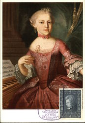 Mozart's Geburishaus 1956 Salzburg Postcard