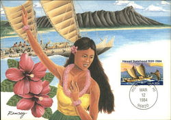 Hawaii Statehood 1959-1984 Postcard