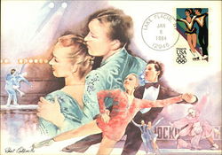 Winter Olympics Ice Dancing Postcard