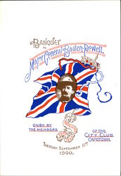Banquet to Major General Baden-Powell, Give by the Members of the City Club, Capetown Postcard