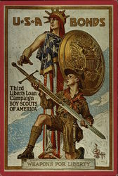 USA Bonds, Third Liberty Loan Campaign Boy Scouts of America, Weapons for Liberty Postcard