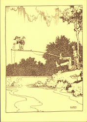 Benevolent Young Scout Rescuing a Perishing Worm From the Hook of a Callous Sportsman Postcard