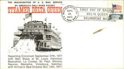 The Inauguration of U.S. Mail Service by America's Only River Packet Steamer Delta Queen First Day Cover