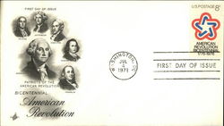Patriots of the American Revolution, Bicentennial American Revolution, First Day of Issue First Day Cover