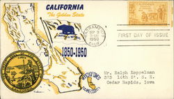 California, The Golden State, 1850-1950 First Day Cover