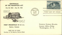 Centennial of the Homestead Act May 20, 1862 - May 20, 1962 First Day Cover